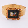 Gold Biedermeier bracelet with onyx flowers