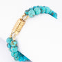 2-strengs turkoois armband aan gouden slot