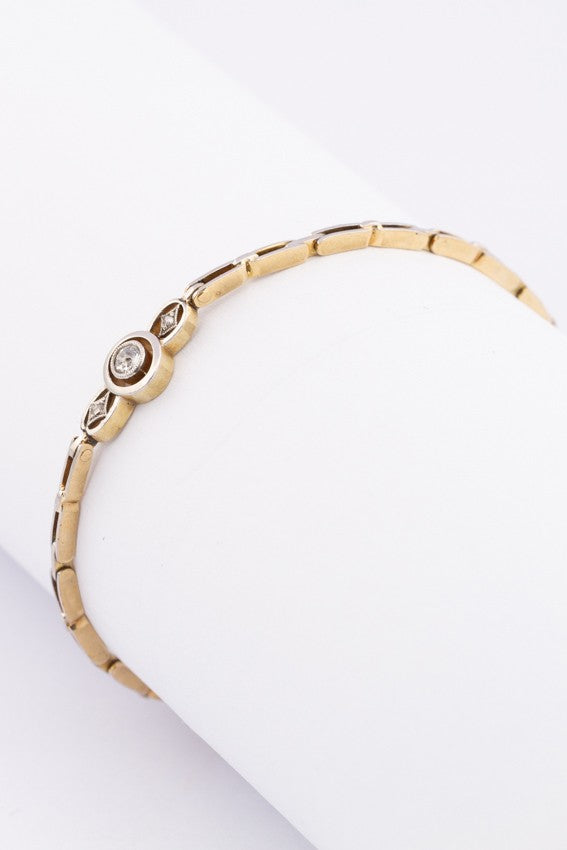 Art Nouveau armband met een briljant en diamant