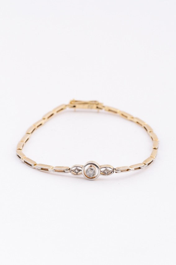 Art Nouveau armband met een briljant en diamant