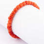 Blood coral bracelet with gold clasp