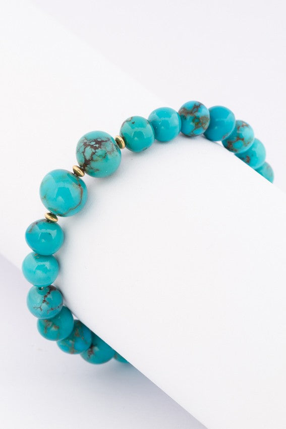 Turkoois armband met gouden sluiting