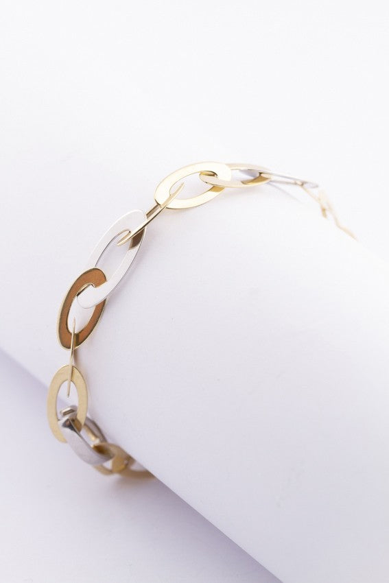 White/yellow gold link bracelet