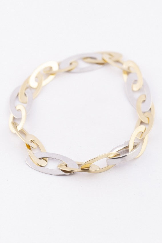 White/yellow gold link bracelet