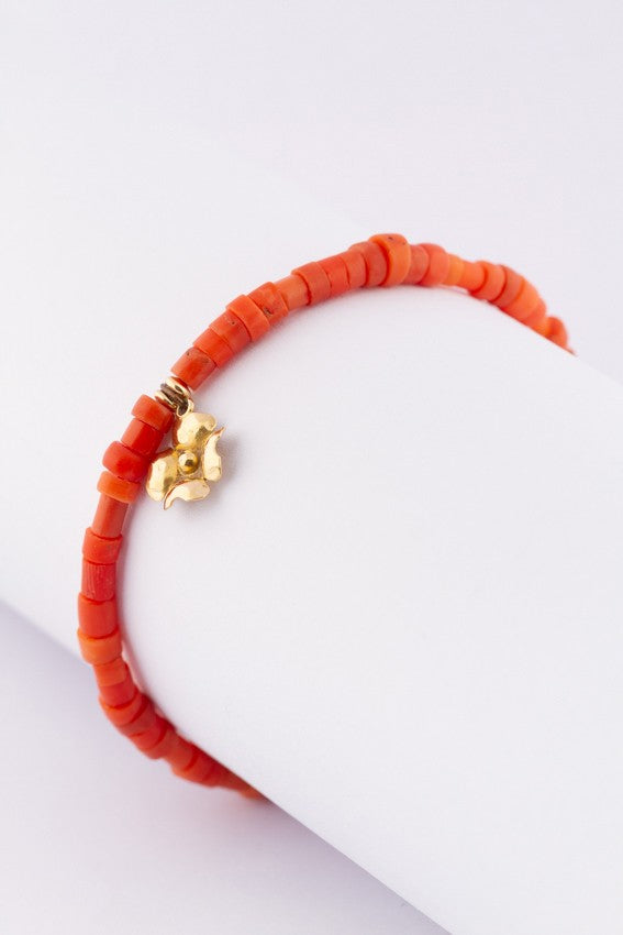 Antieke bloedkoralen geluks armband