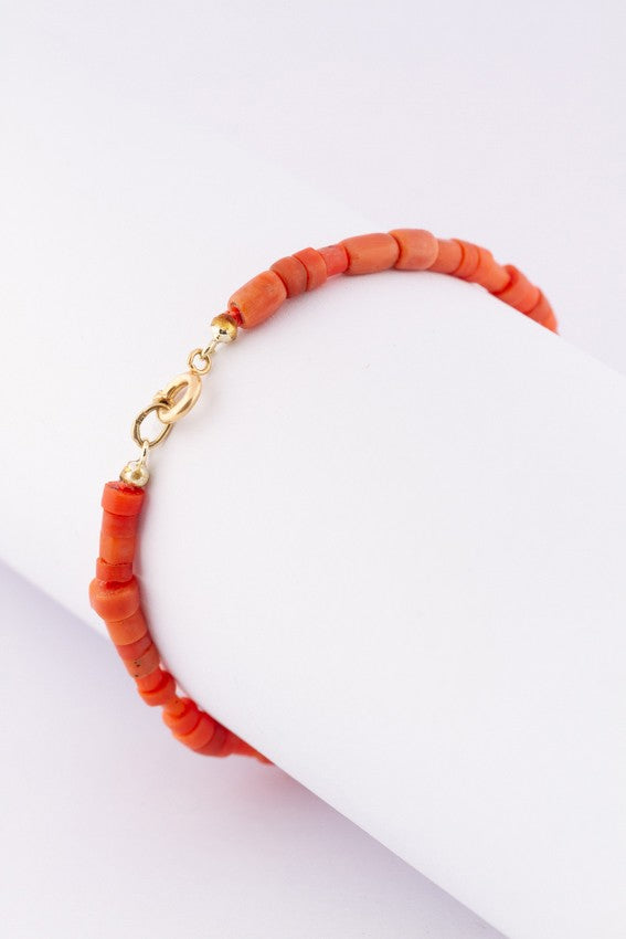 Antieke bloedkoralen geluks armband