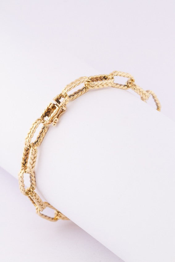 Gouden massieve schakel armband