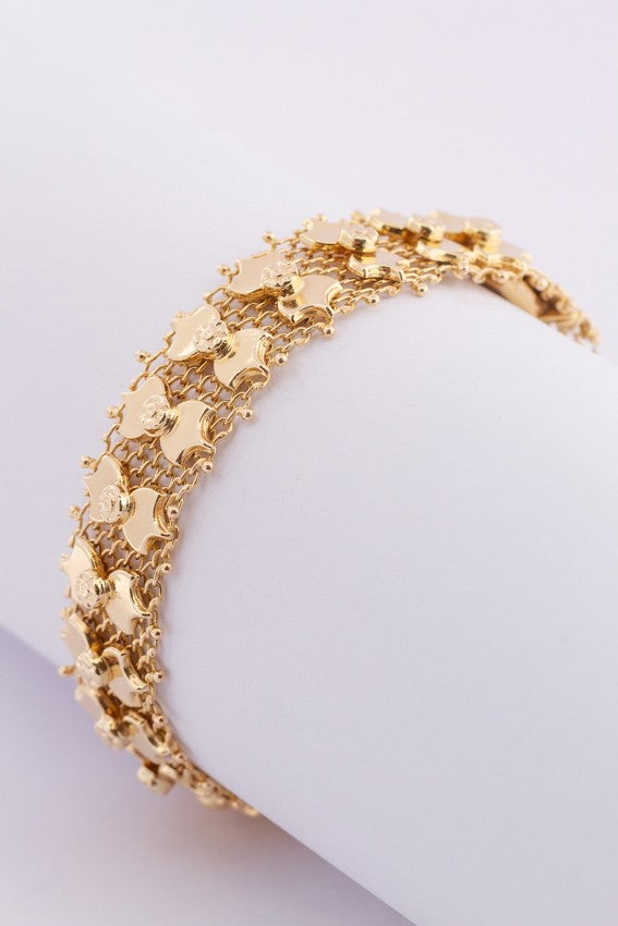 Gouden filigrain schakel armband