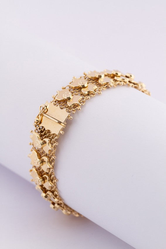 Gouden filigrain schakel armband