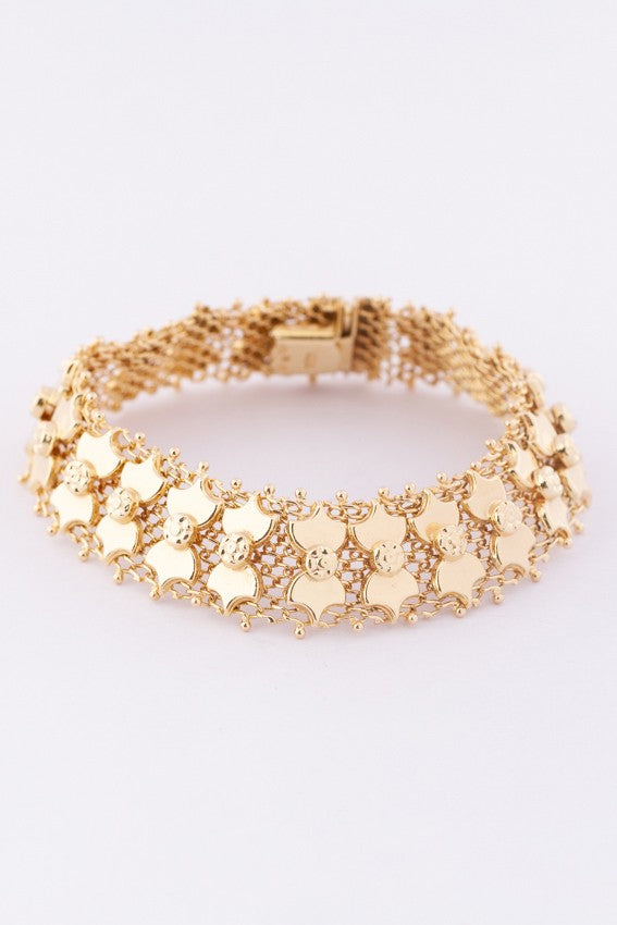 Gouden filigrain schakel armband