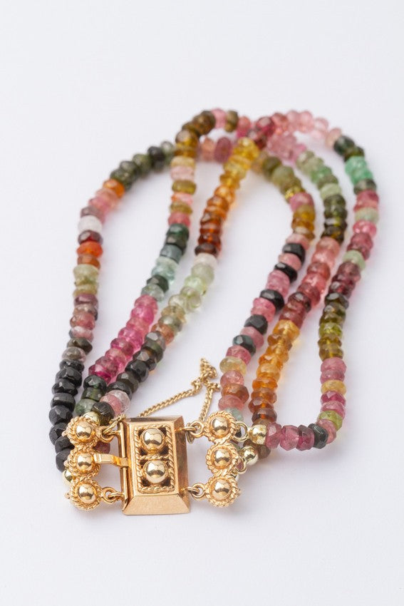 Toermalijn armband met gouden slot