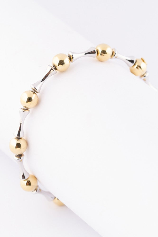 White/yellow gold link bracelet