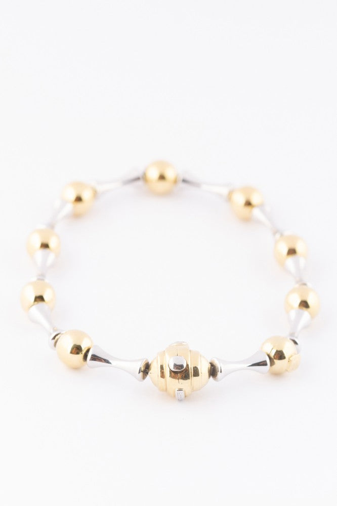 White/yellow gold link bracelet