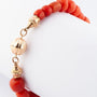 Antique red coral bracelet with gold clasp