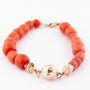 Antique red coral bracelet with gold clasp