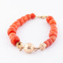 Antique red coral bracelet with gold clasp