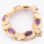 Gouden schakel armband met amethisten
