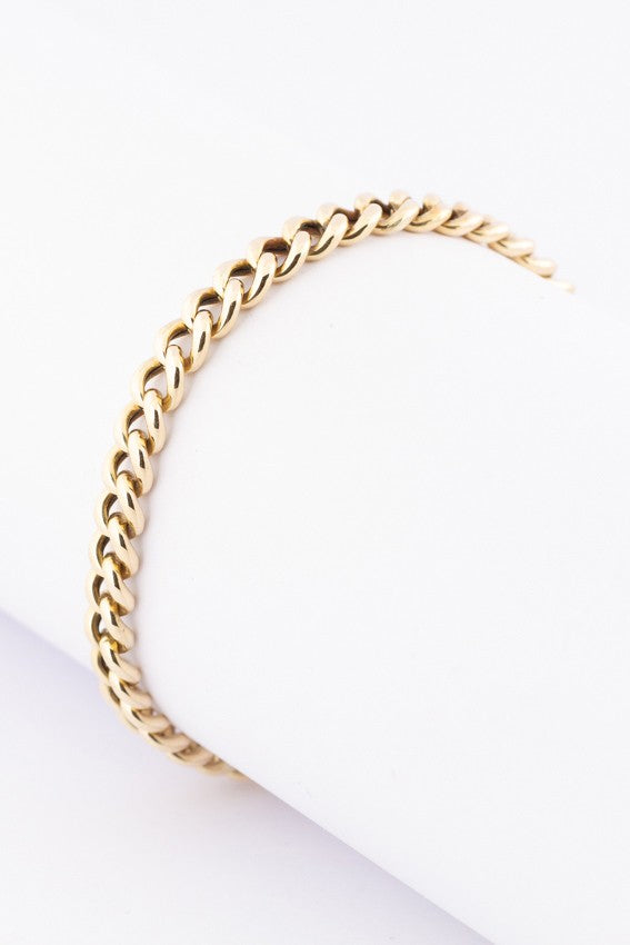 Gouden gourmet schakel armband