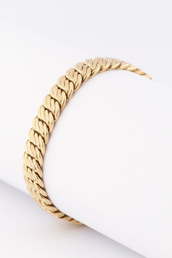 Gouden gematteerde schakel armband
