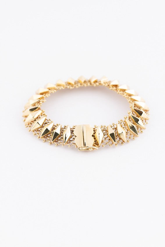 Gouden schakel armband met filigrain