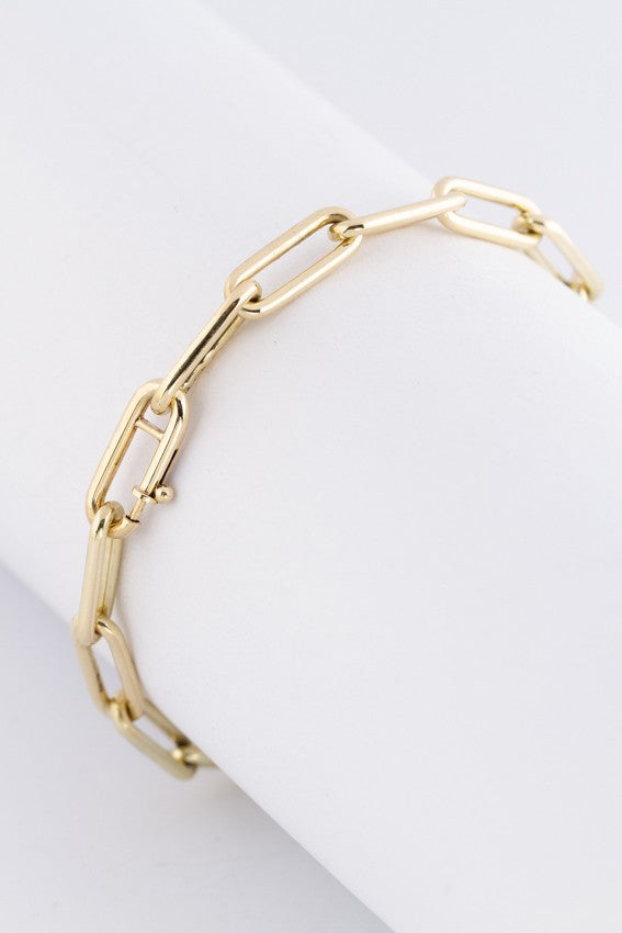 Gouden massieve close-4-ever (afgeronde schakel) armband