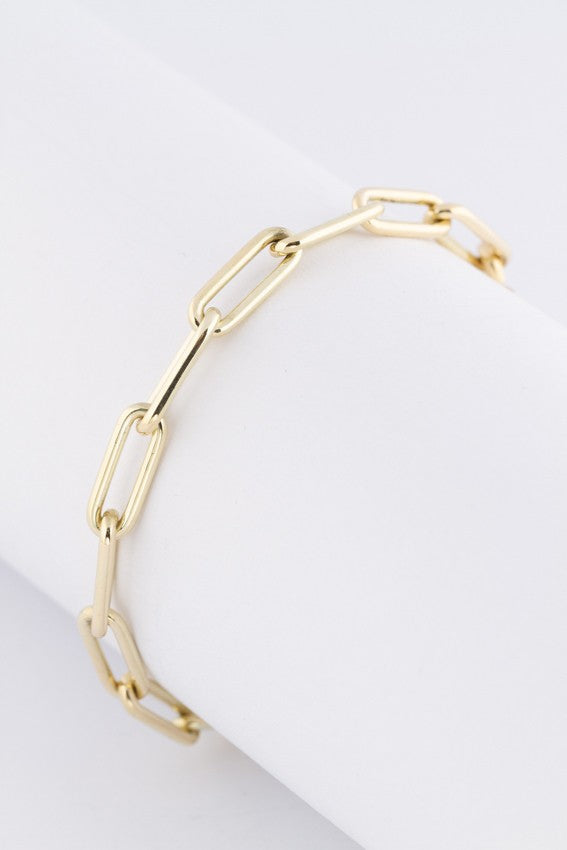 Gouden massieve close-4-ever (afgeronde schakel) armband