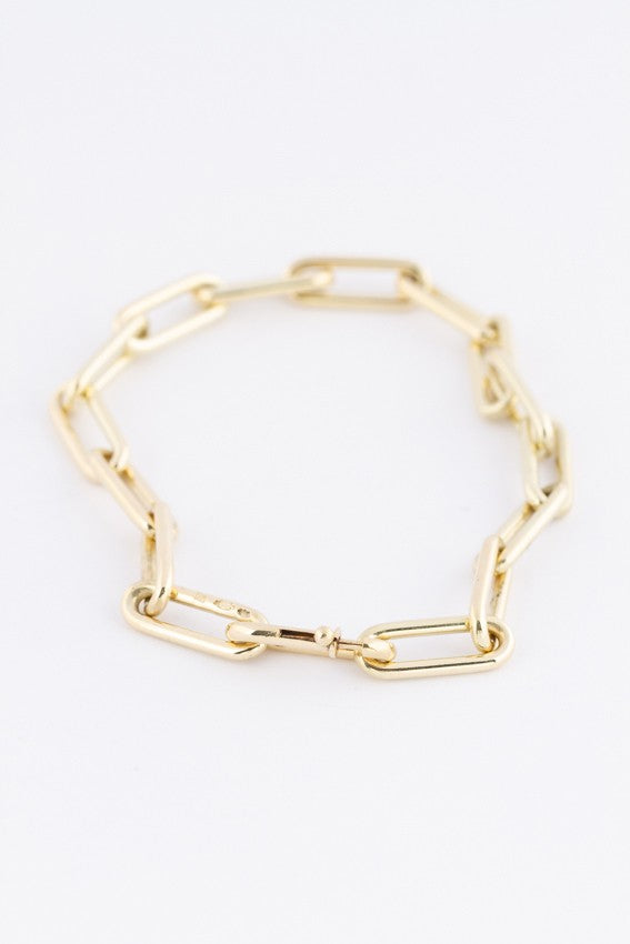 Gouden massieve close-4-ever (afgeronde schakel) armband