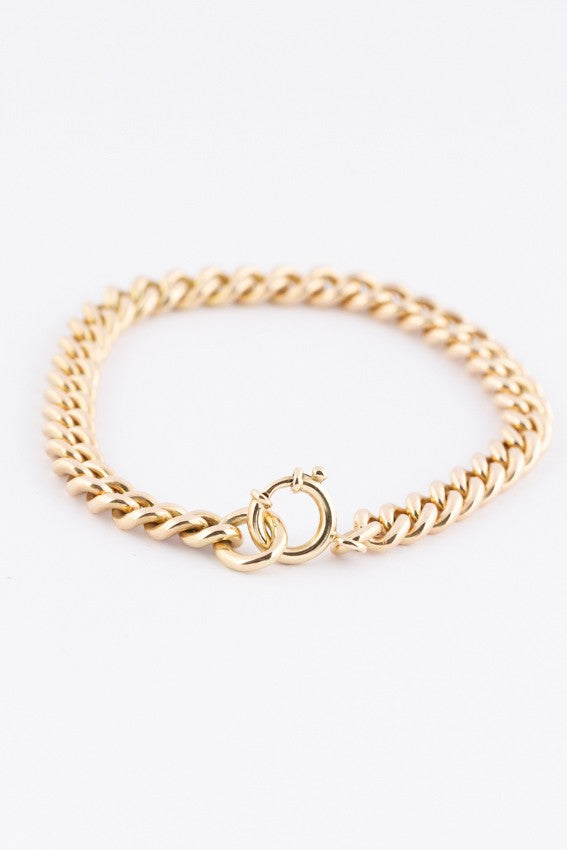 Antieke gouden massieve gourmet armband