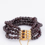 4-strand garnet bracelet with gold clasp