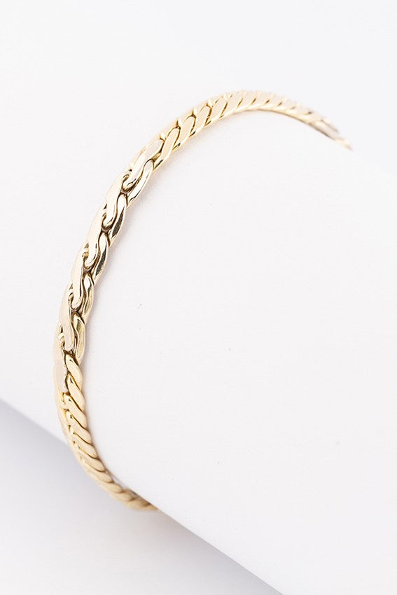 white/yellow gold link bracelet