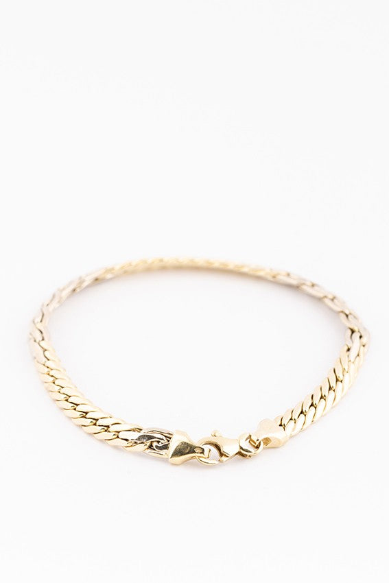 white/yellow gold link bracelet