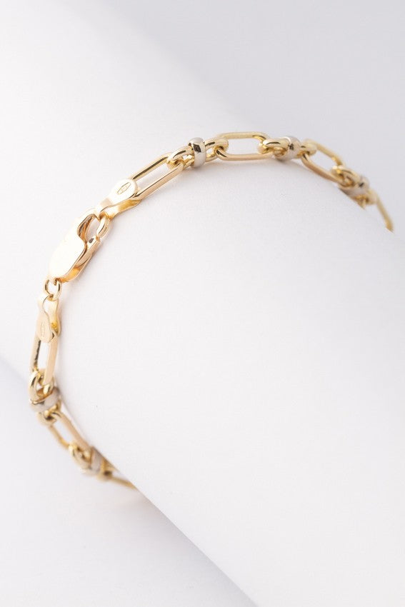White/yellow gold link bracelet