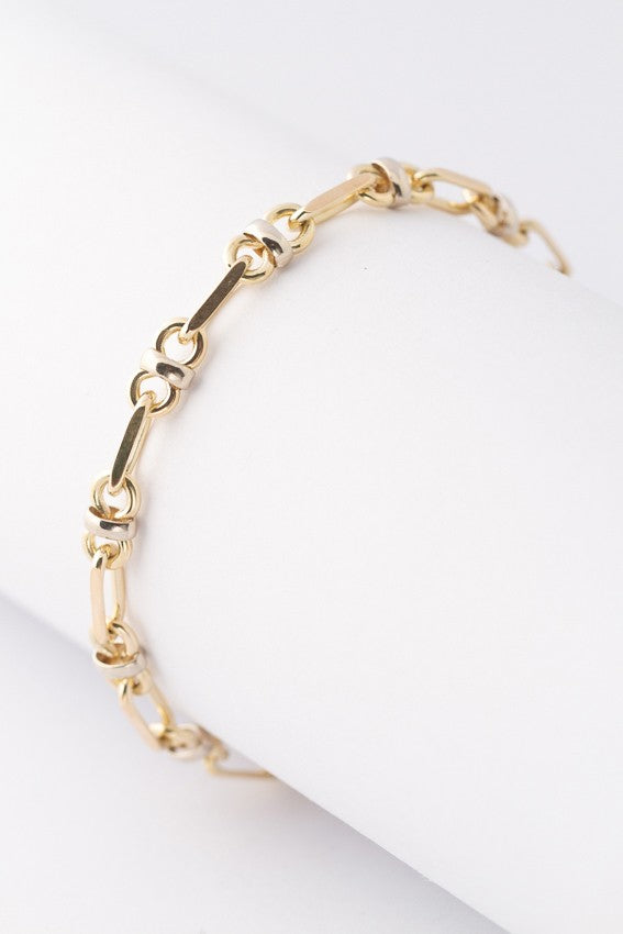 White/yellow gold link bracelet