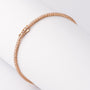 Rosé gouden tennis armband met 95 briljanten. Totaal 1.60 ct.