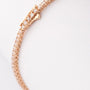 Rosé gouden tennis armband met 95 briljanten. Totaal 1.60 ct.