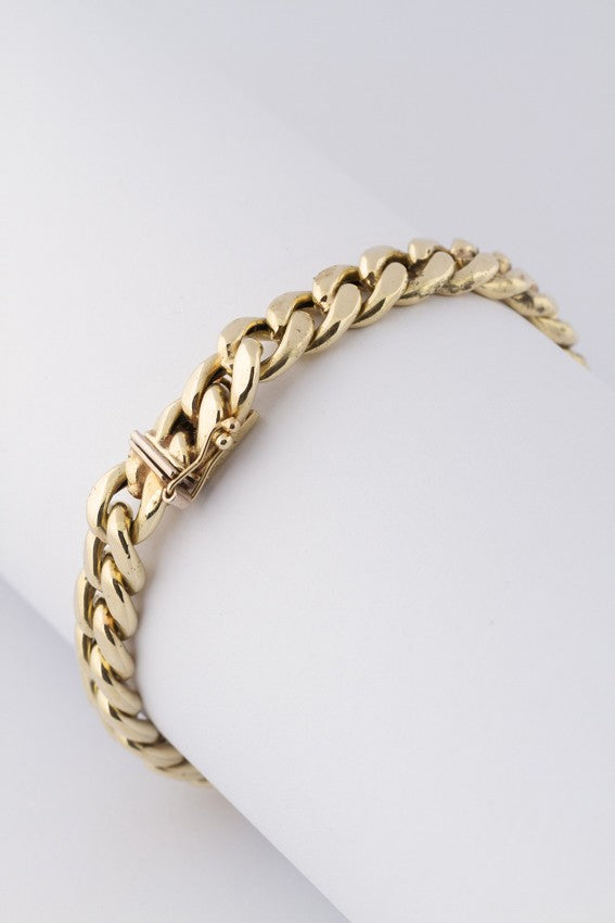 Gouden gourmet schakel armband