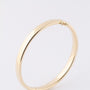 Gold bangle with silver core tube with hinged closure