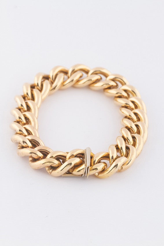 Gouden gourmet schakel armband (19 cm) - verlengen mogelijk