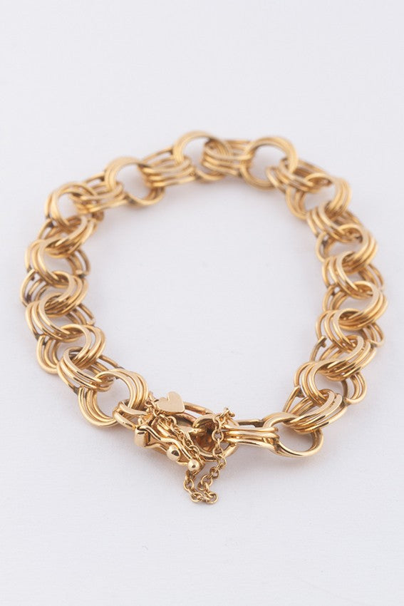 9 krt. schakel armband