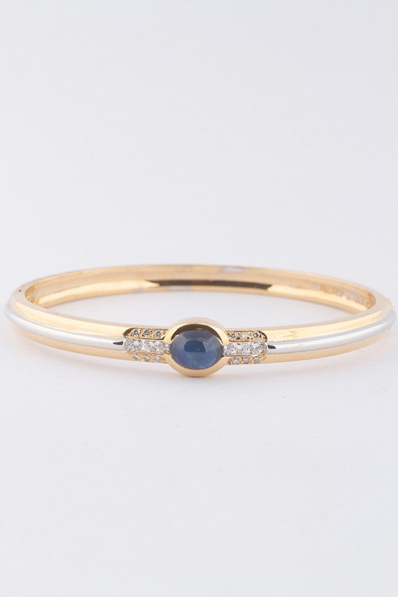 White/yellow gold bangle from the Le Chic brand with sapphire and diamonds