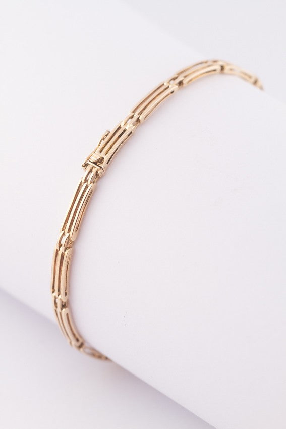 Gouden schakelarmband met briljanten