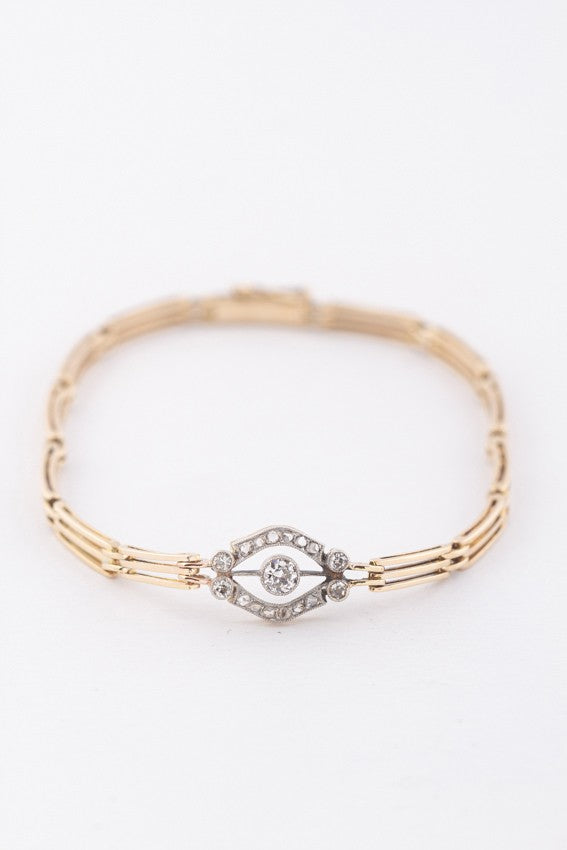 Gouden schakelarmband met briljanten