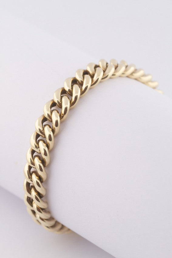 Gouden gourmet schakel armband