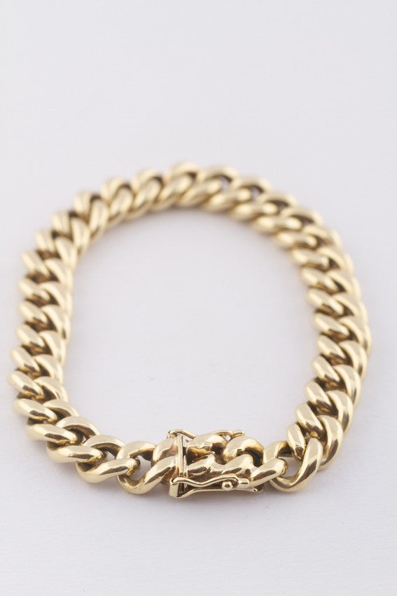 Gouden gourmet schakel armband