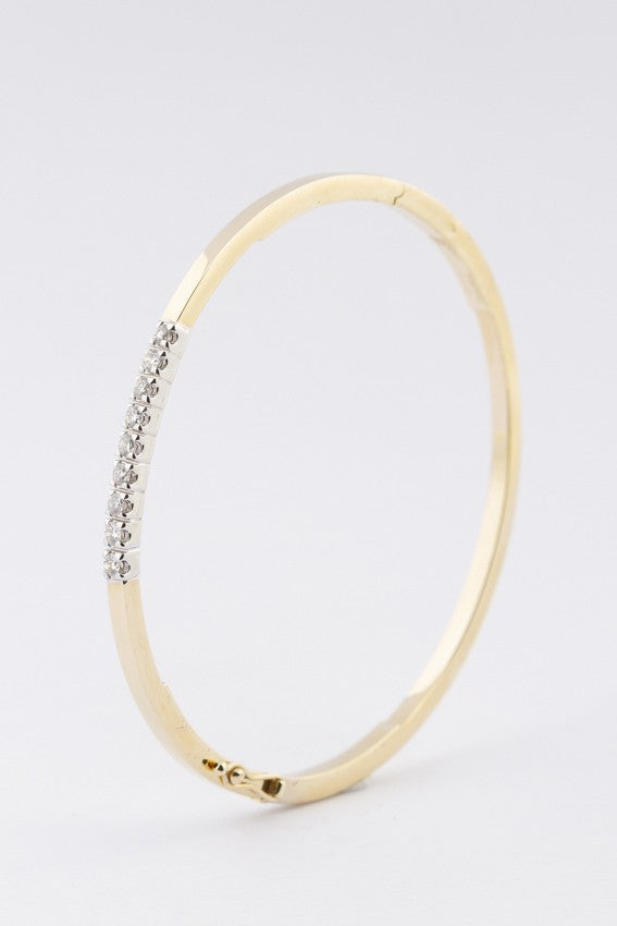 Gouden bangle met briljanten