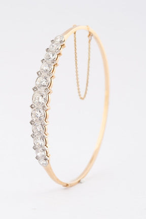Antique gold bangle with old-cut diamonds