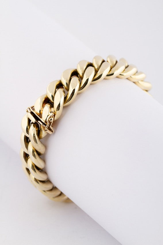 Gouden gourmet schakel armband