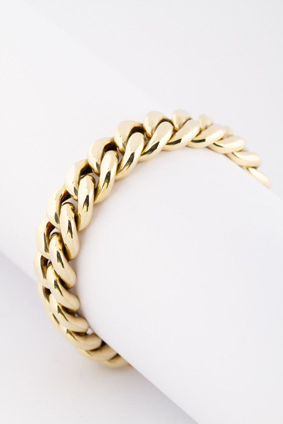 Gouden gourmet schakel armband