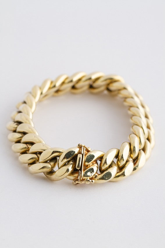 Gouden gourmet schakel armband