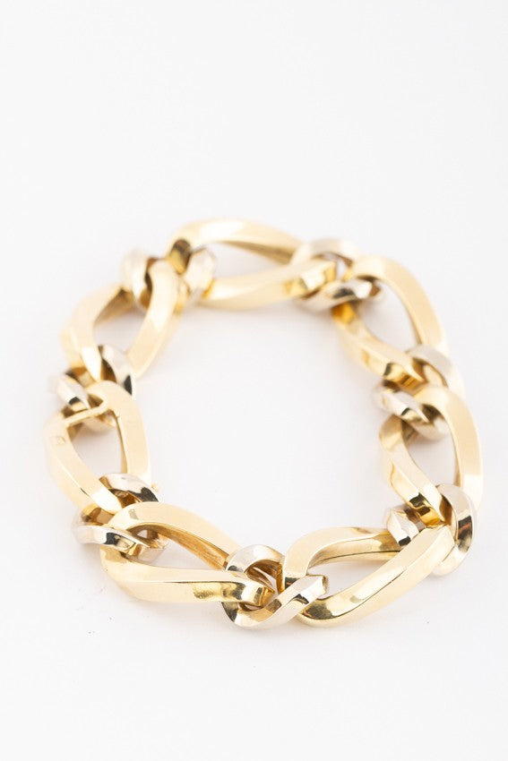 White/yellow gold link bracelet